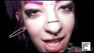Punk Inked girl suck my dick and fuck me