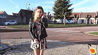 Small tits blonde teen Juliette gets a hardcore anal sex