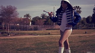 Cheerleader in pantyhose