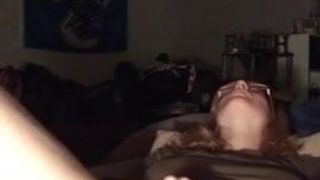 Nerd girl really love her fingers