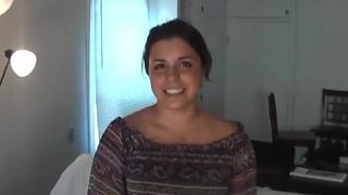 Thick brunette amateur gets ass fucked deep