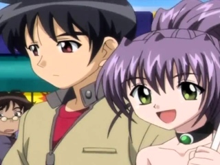 Brunette cums to hentai