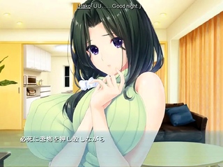 Brunette cums to hentai