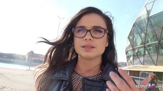 GERMAN SCOUT – College Teen Mira with Braces First Time Anal