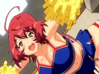 Brunette cums to hentai