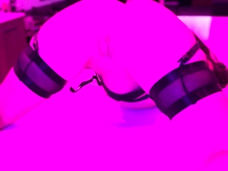 Sexy brunette wearing stockings masturbates webcam