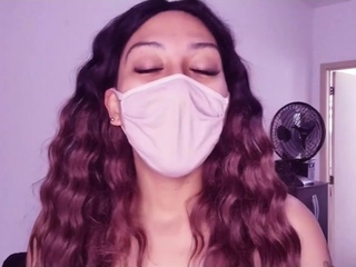 Amateur Jasmin stripping panties and masturbating