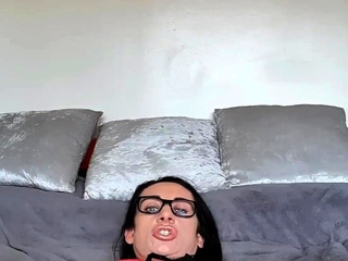 Amateur brunette in stockings luscious pussy fuck