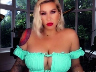 Horny big boobed fat chubby busty blonde
